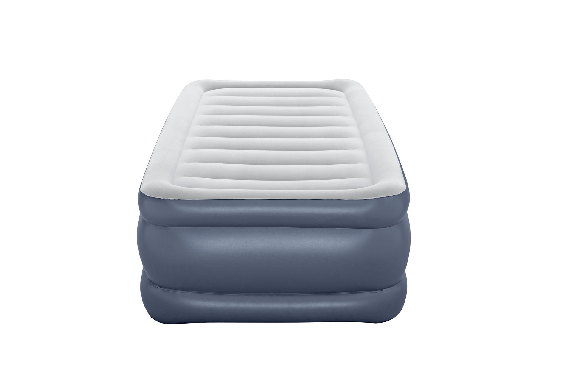 Bestway luchtbed 'Tritech Twin' - 191x97x51 cm - met zijkant, ingebouwde pomp - blauw/wit Bestway-1-91m-x-97cm-x-51cm-Tritech-Air-Mattress-Twin-Built-in-AC-Pump