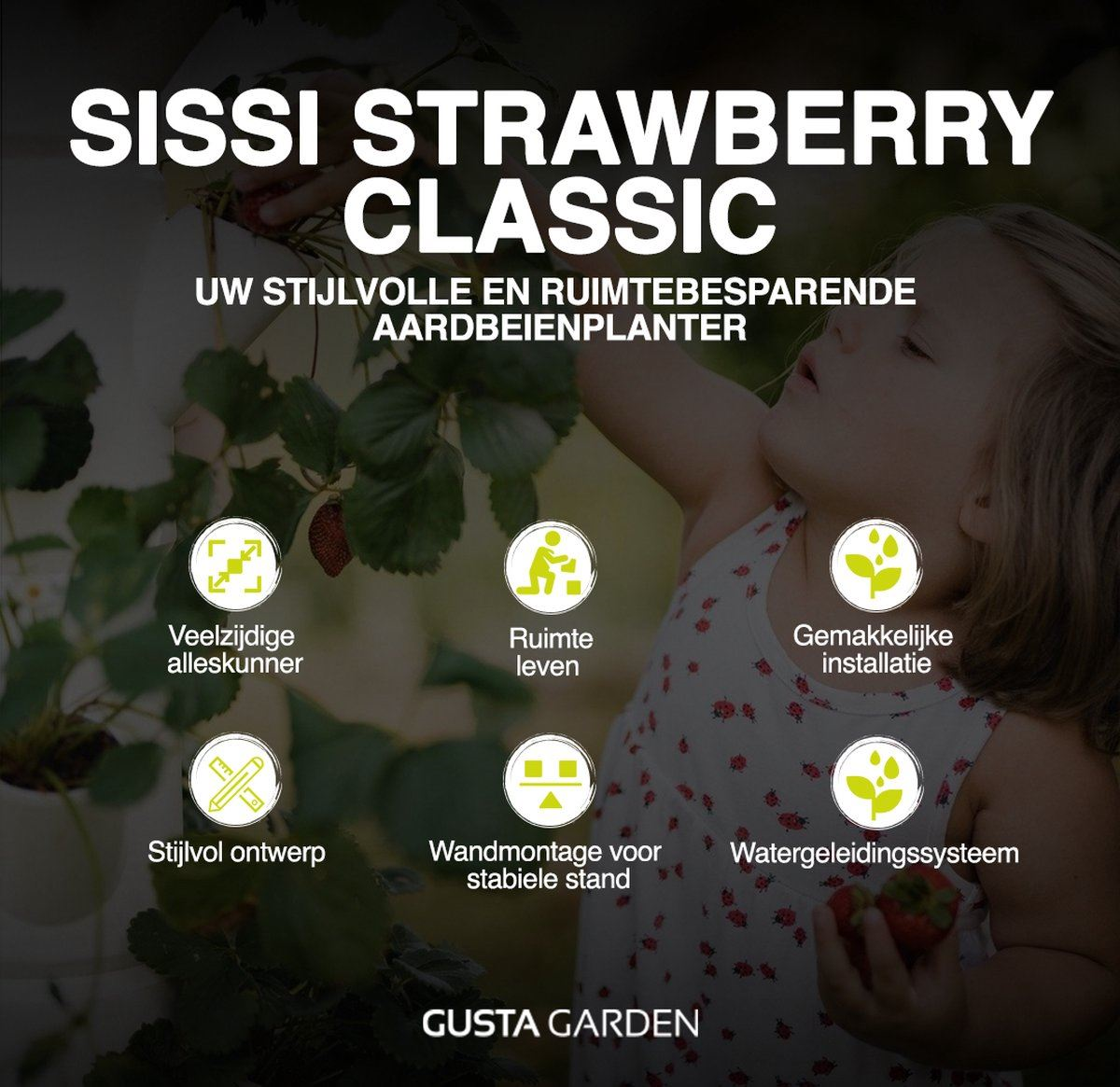 Gusta Garden SISSI STRAWBERRY - aardbeientoren - 6 niveaus