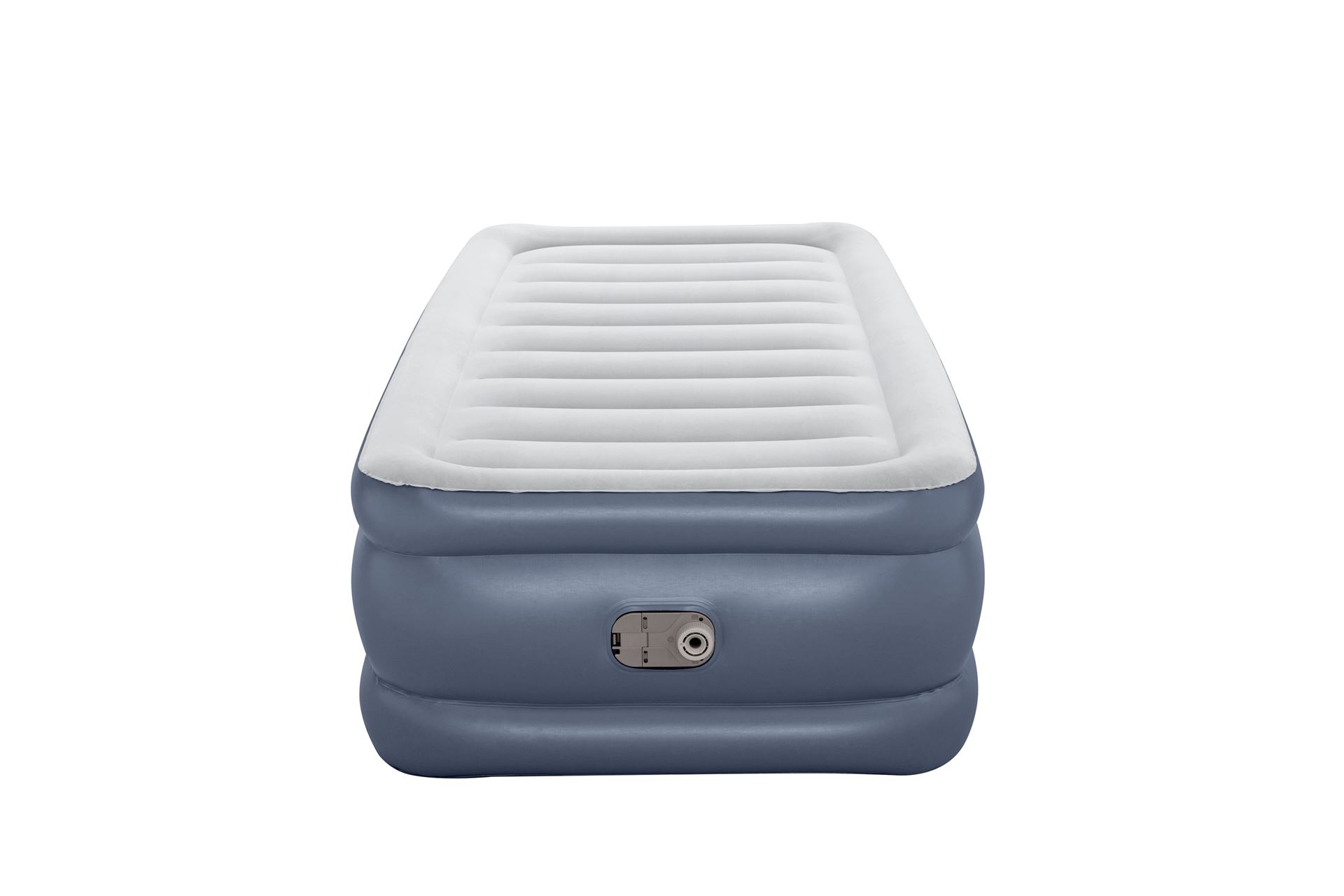 Bestway luchtbed 'Tritech Twin' - 191x97x51 cm - met zijkant, ingebouwde pomp - blauw/wit Bestway-1-91m-x-97cm-x-51cm-Tritech-Air-Mattress-Twin-Built-in-AC-Pump