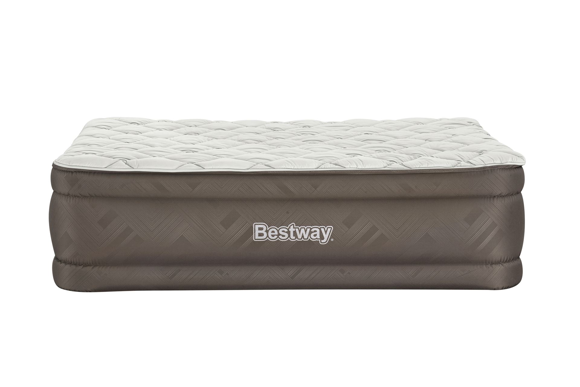 Bestway matelas d'air 'Fortech Queen' - 203x152x51 cm - avec pompe incorporée - brun/gris Bestway-2-03m-x-1-52m-x-51cm-Fortech-Duvet-Top-Air-Mattress-Queen-Built-in-AC-Pump