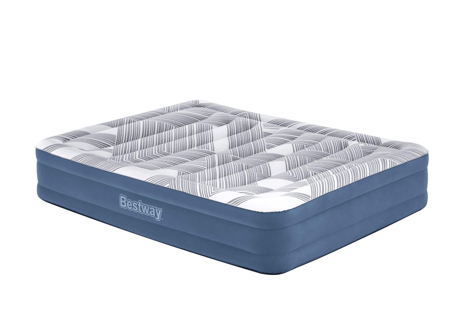 Bestway matelas à air 'Tritech Queen' - 203x152x36 cm - avec côté, pompe intégrée Bestway-2-03m-x-1-52m-x-36cm-Tritech-Fashion-Flock-Air-Mattress-Queen-Built-in-AC-Pump