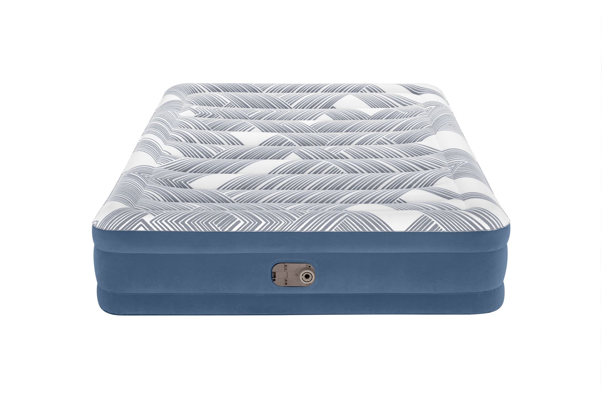 Bestway matelas à air 'Tritech Queen' - 203x152x36 cm - avec côté, pompe intégrée Bestway-2-03m-x-1-52m-x-36cm-Tritech-Fashion-Flock-Air-Mattress-Queen-Built-in-AC-Pump