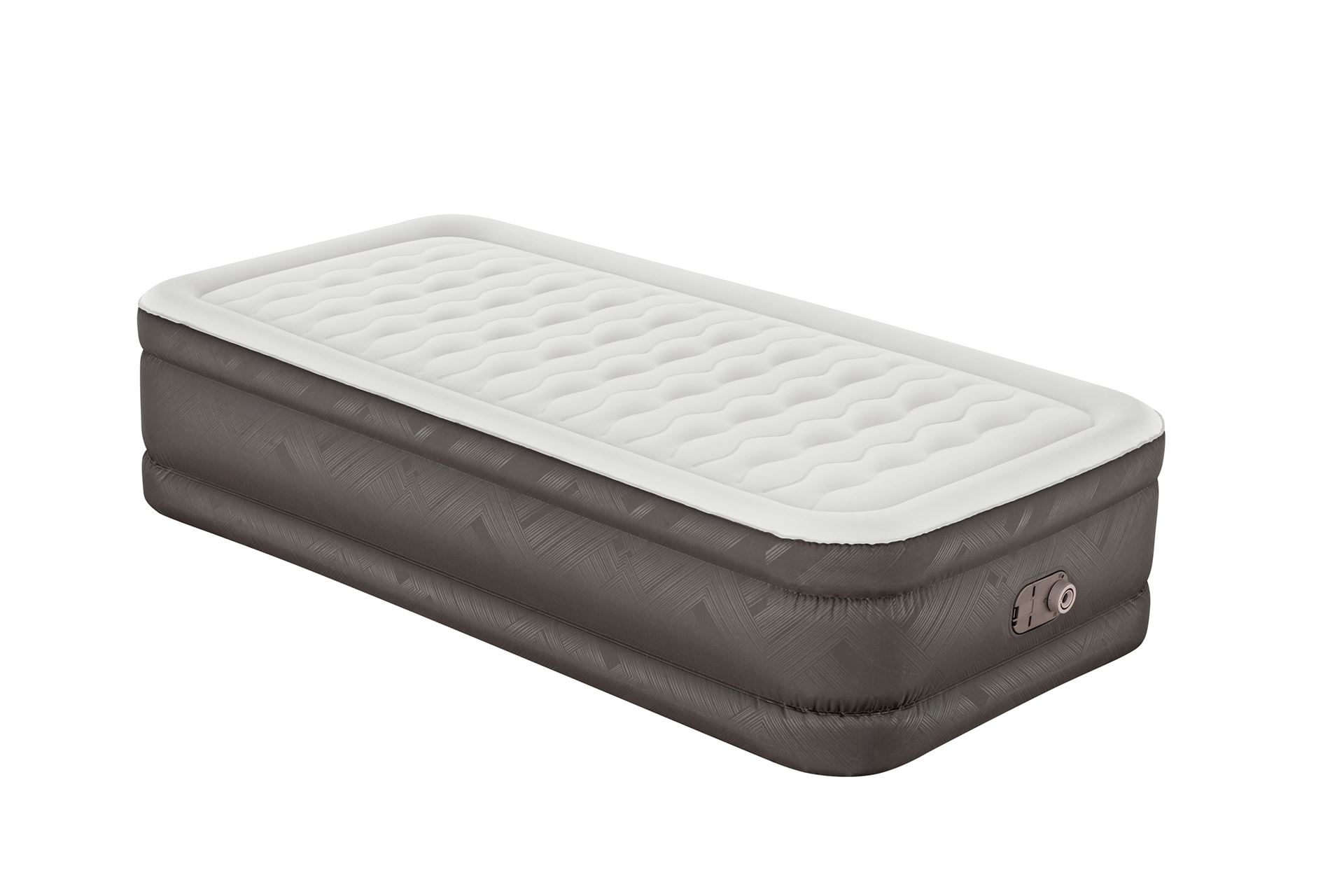 Bestway luchtbed 'Fortech Twin' - 191x97x46 cm - met ingebouwde pomp - bruin/grijs Bestway-1-91m-x-97cm-x-46cm-Fortech-Air-Mattress-Twin-Built-in-AC-pump