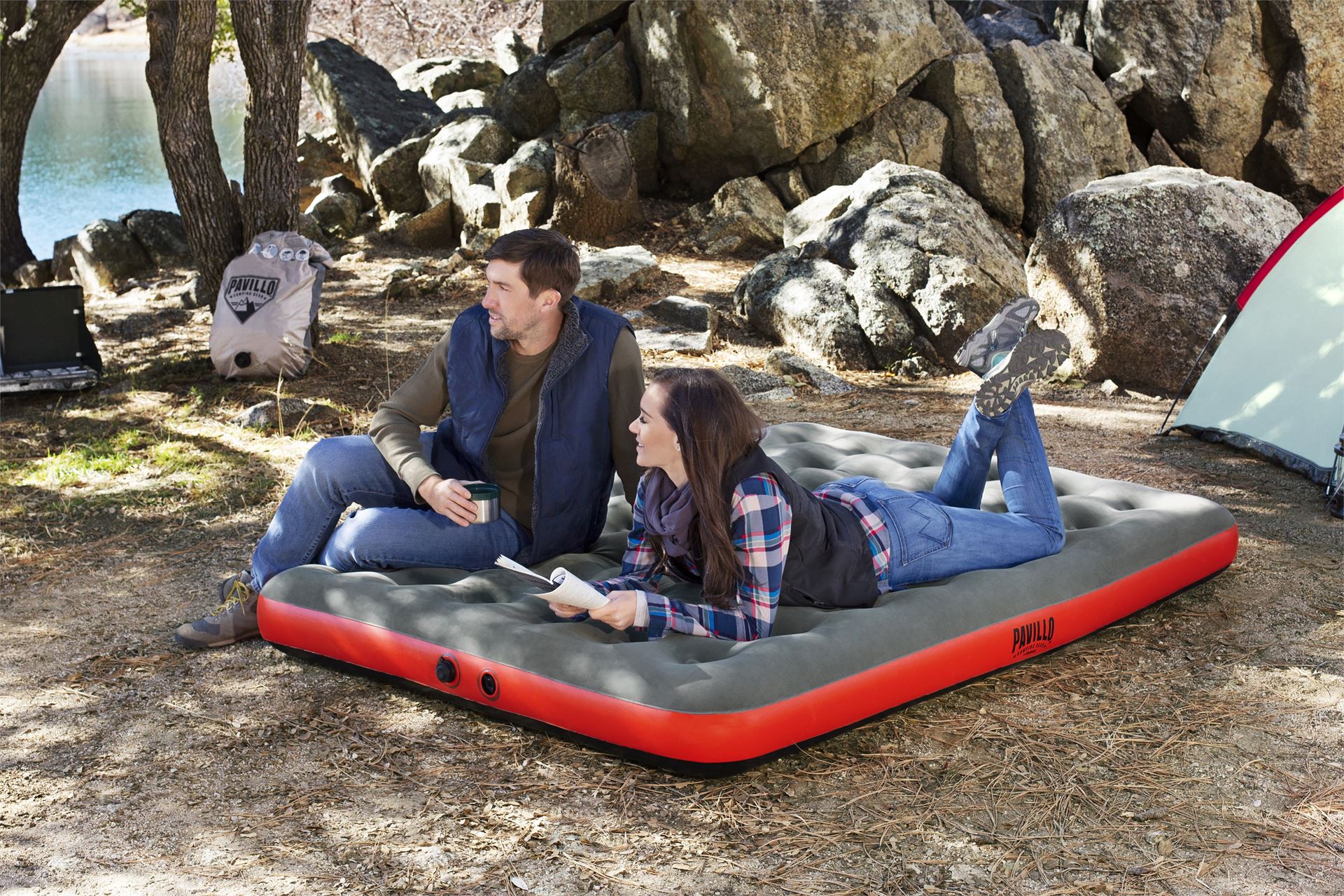 Bestway-2-03m-x-1-52m-x-22cm-Roll-Relax-Air-Mattress-Queen