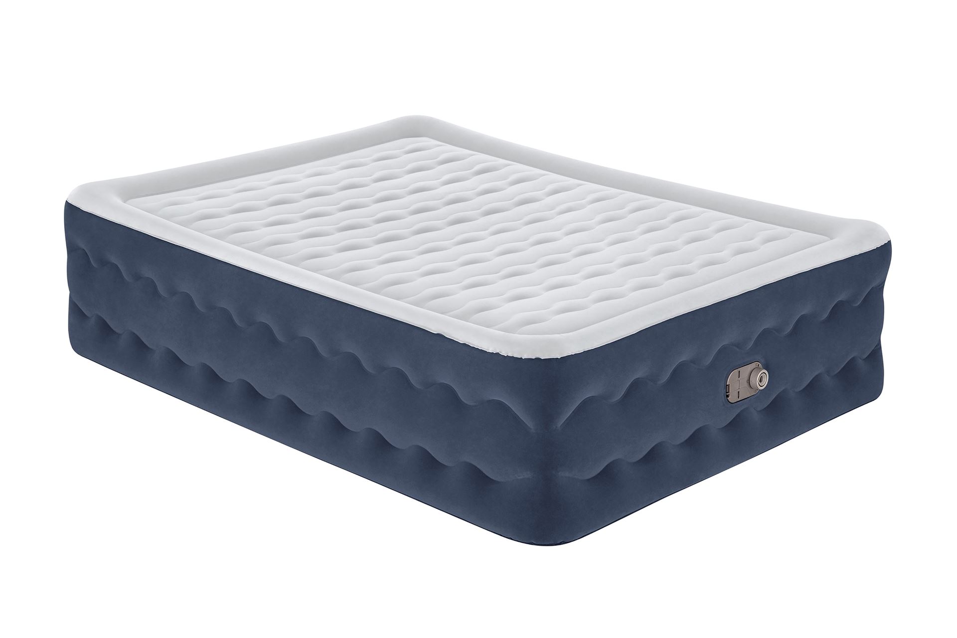 Bestway air bed 'Tritech Queen' - 203x152x51 cm - with side, built-in pump - Luxury design blue/white Bestway-2-03m-x-1-52m-x-51cm-Tritech-Truleisure-Air-Mattress-Queen-Built-in-AC-pump