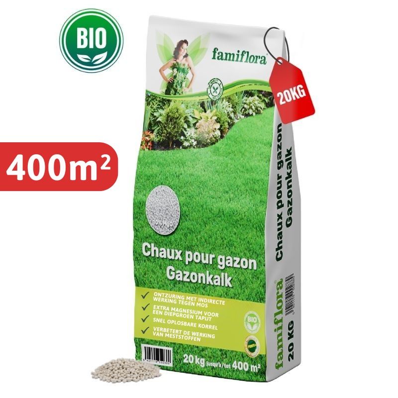 Famiflora Lawn Lime/Green Lime 20 kg up to 400 m² (Bio)