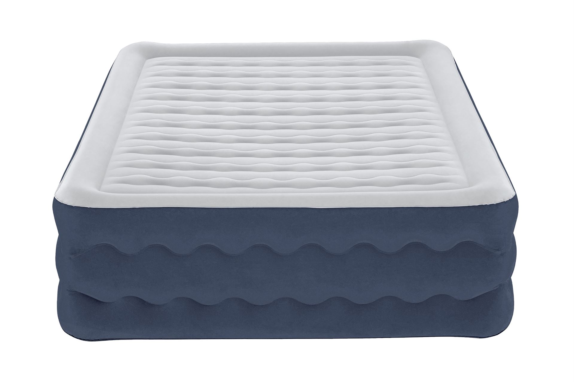 Bestway air bed 'Tritech Queen' - 203x152x51 cm - with side, built-in pump - Luxury design blue/white Bestway-2-03m-x-1-52m-x-51cm-Tritech-Truleisure-Air-Mattress-Queen-Built-in-AC-pump