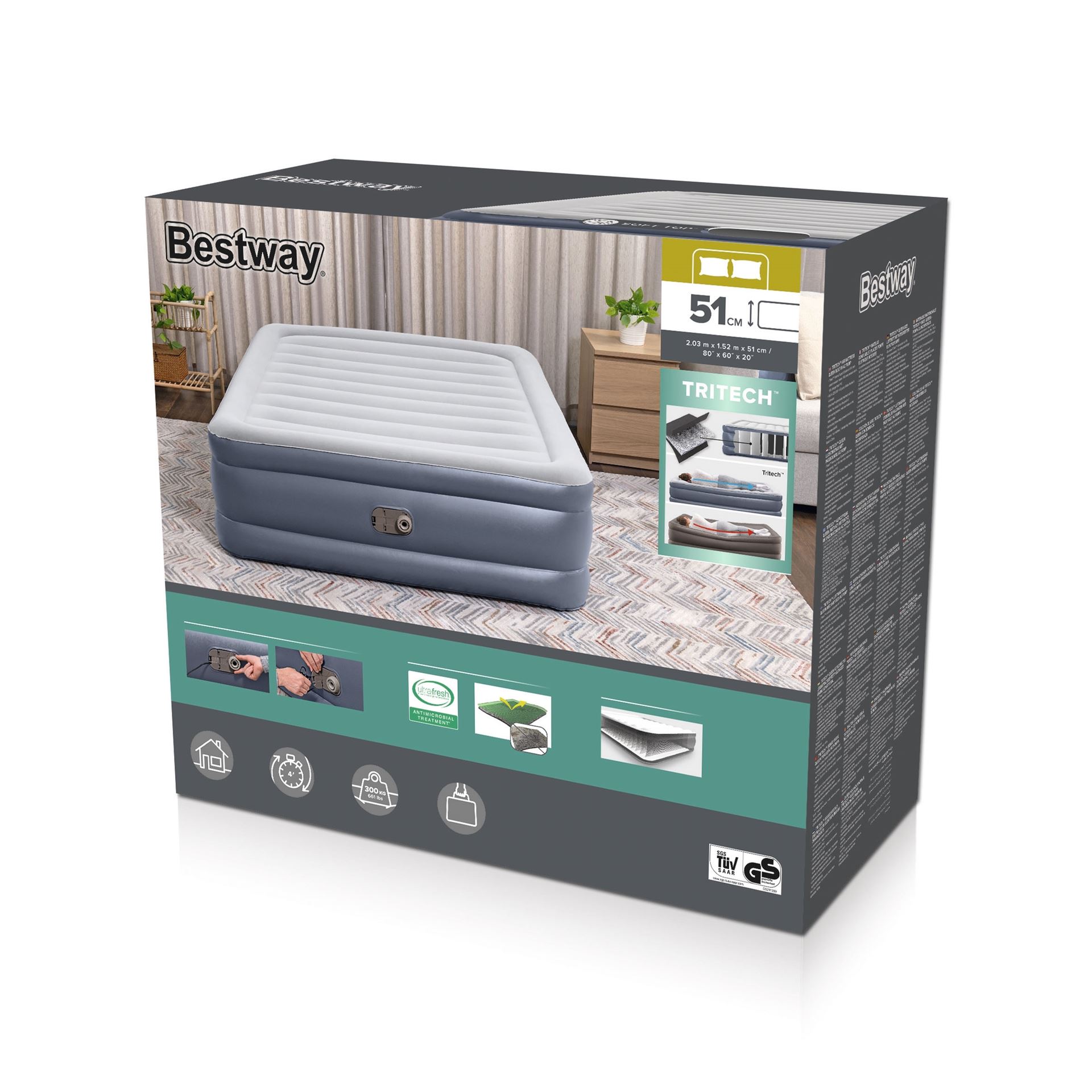 Bestway-2-03m-x-1-52m-x-51cm-Tritech-Air-Mattress-Queen-Built-in-AC-Pump