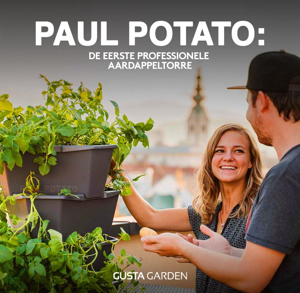 Gusta Garden PAUL POTATO - tour à pommes de terre - 3 niveaux - anthracite