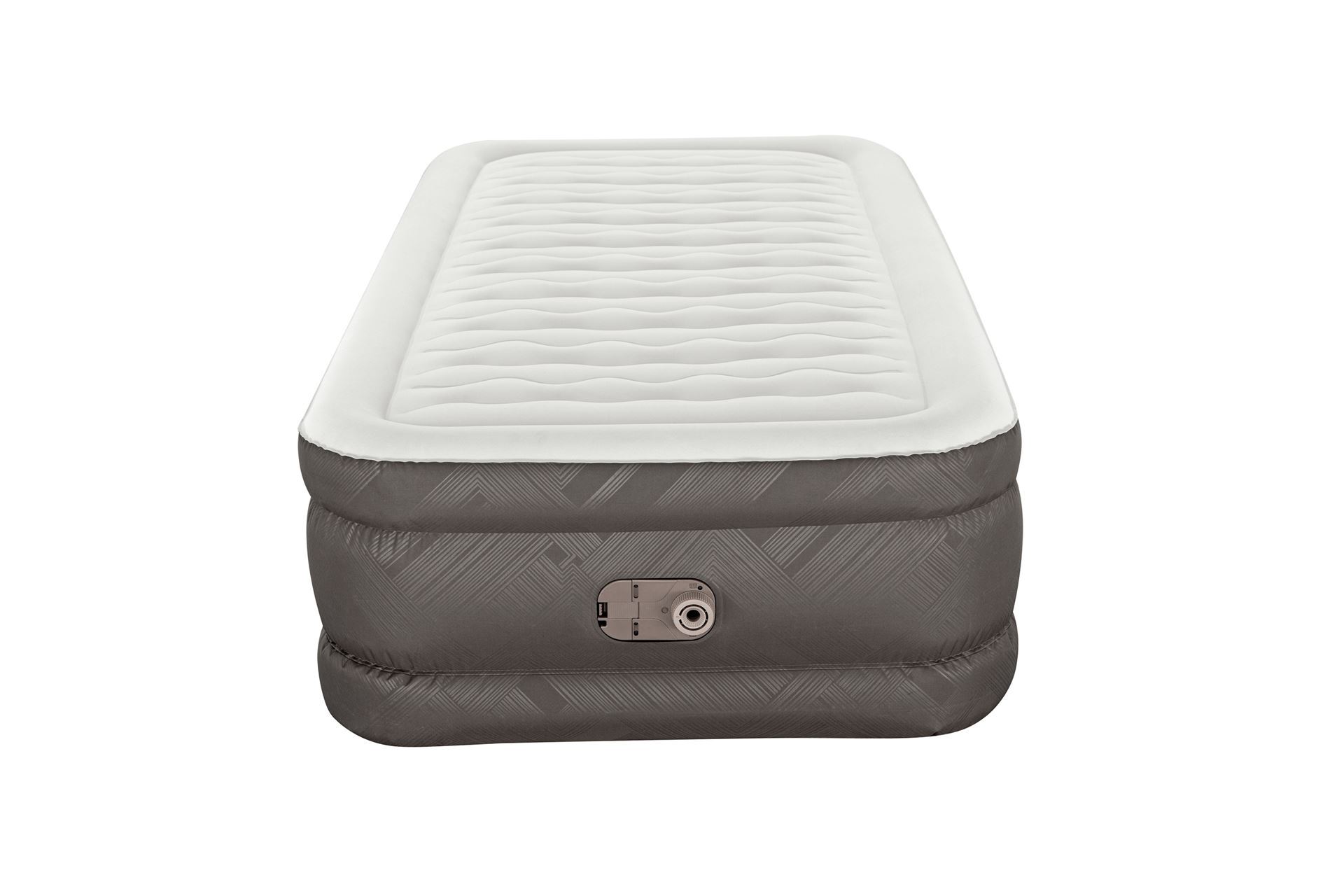 Bestway luchtbed 'Fortech Twin' - 191x97x46 cm - met ingebouwde pomp - bruin/grijs Bestway-1-91m-x-97cm-x-46cm-Fortech-Air-Mattress-Twin-Built-in-AC-pump