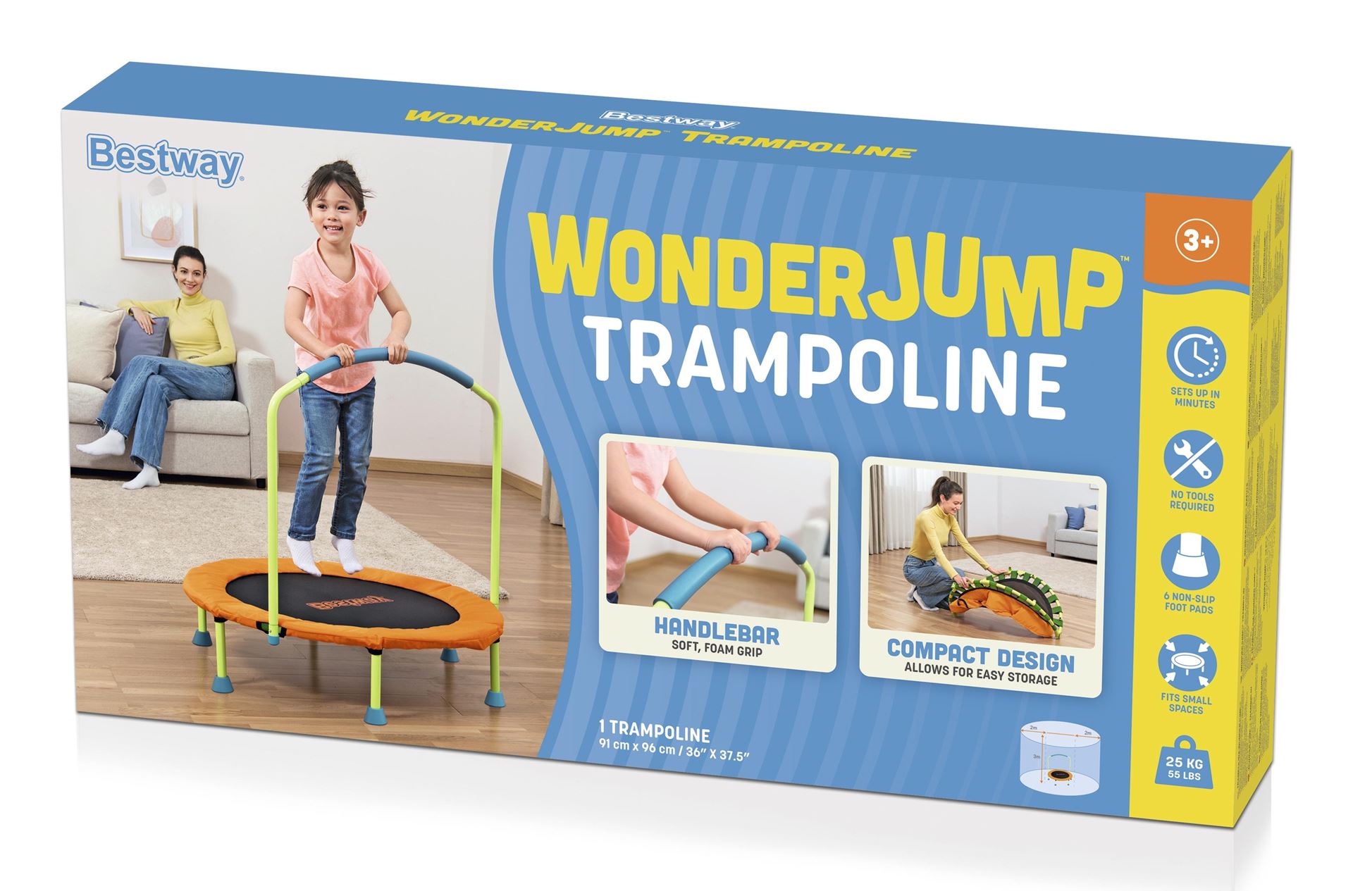 Bestway-trampoline-wonderjump-91cm-oranje