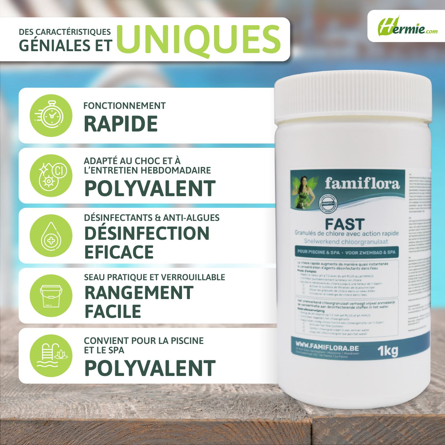 Famiflora Fast - snelwerkend chloorgranulaat 1kg