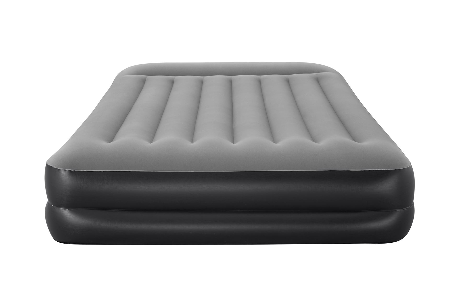 Bestway luchtbed 'Tritech Queen' - 203x152x46 cm - met ingebouwde pomp, leegloopventiel en hoofdkussen - zwart/grijs Bestway-2-03m-x-1-52m-x-46cm-Tritech-Air-Mattress-Queen-Built-in-AC-pump