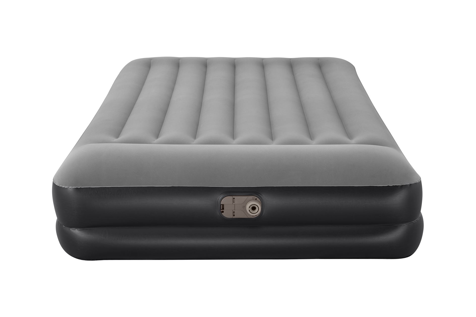 Bestway luchtbed 'Tritech Queen' - 203x152x46 cm - met ingebouwde pomp, leegloopventiel en hoofdkussen - zwart/grijs Bestway-2-03m-x-1-52m-x-46cm-Tritech-Air-Mattress-Queen-Built-in-AC-pump