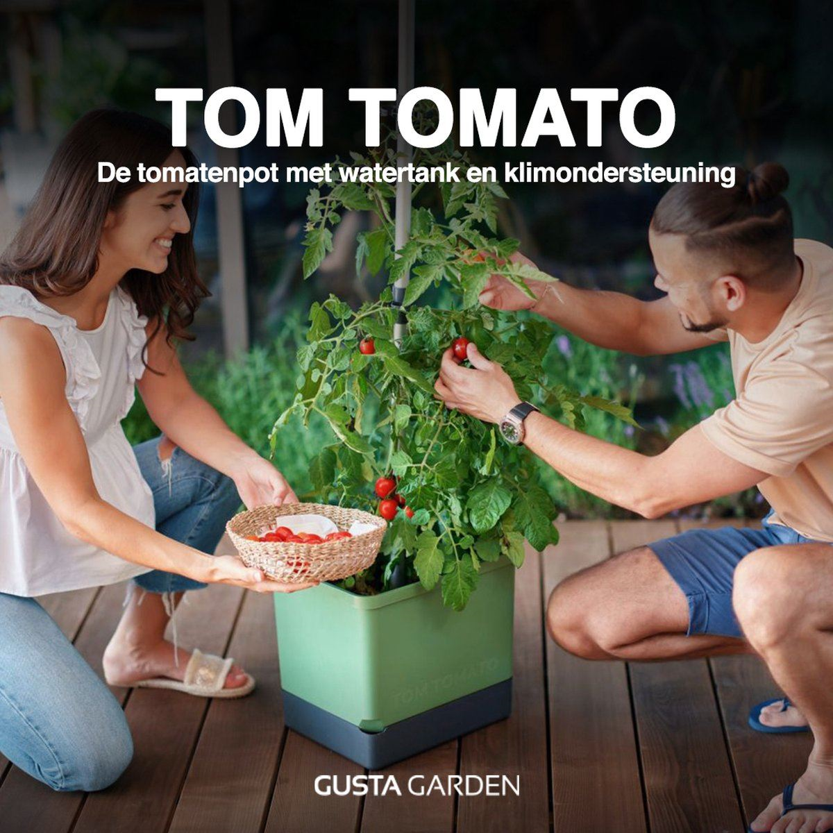 Gusta Garden TOM TOMATO - pot à tomates avec réservoir d'eau (gris clair)