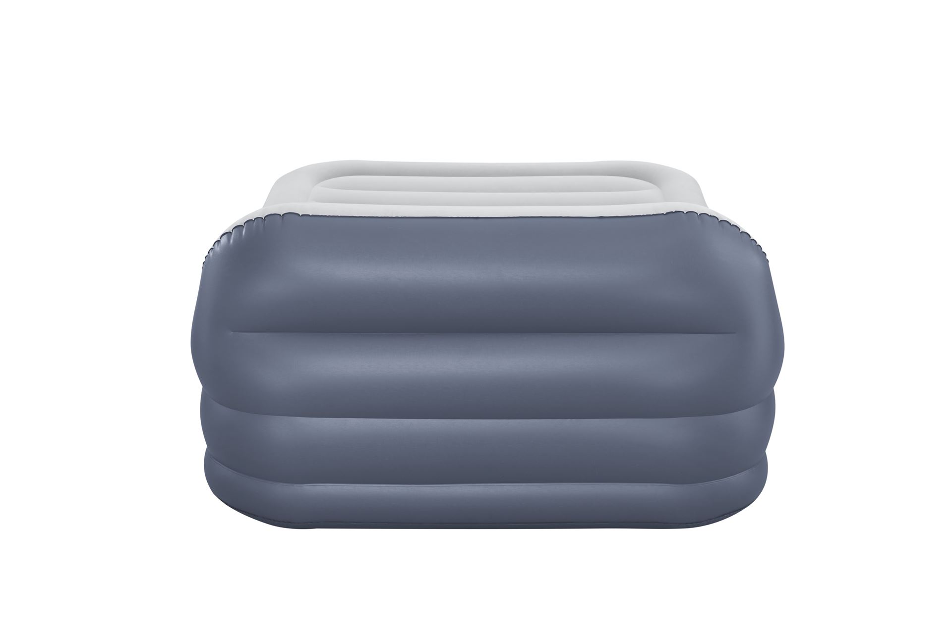 Bestway matelas d'air 'Tritech Queen' - 226x152x84 cm - avec grand oreiller, côté, pompe incorporée et valve de dégonflage - bleu/gris Bestway-2-26m-x-1-52m-x-84cm-Tritech-SleekFlow-Headboard-Air-Mattress-Queen-Built-in-AC-pump
