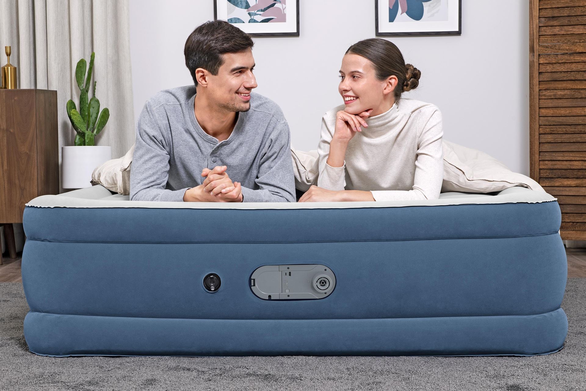 Bestway-2-03m-x-1-52m-x-46cm-AlwayzAire-Air-Mattress-Queen-Built-in-Dual-Pump