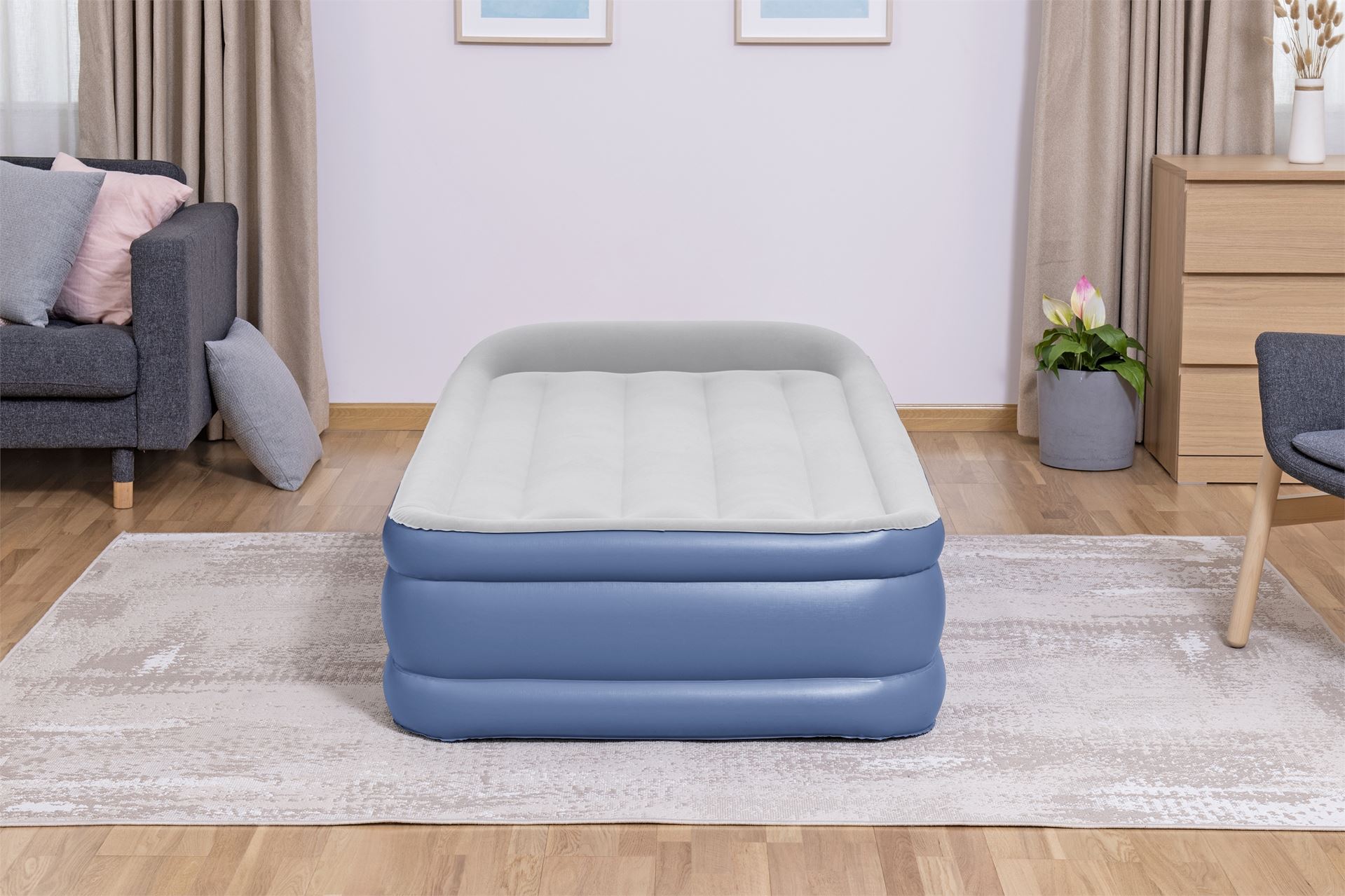Bestway luchtbed 'Tritech Queen' - 191x97x46 cm - met ingebouwde USB pomp Bestway-1-91m-x-97cm-x-46cm-Tritech-Air-Mattress-Twin-Built-in-AC-Pump