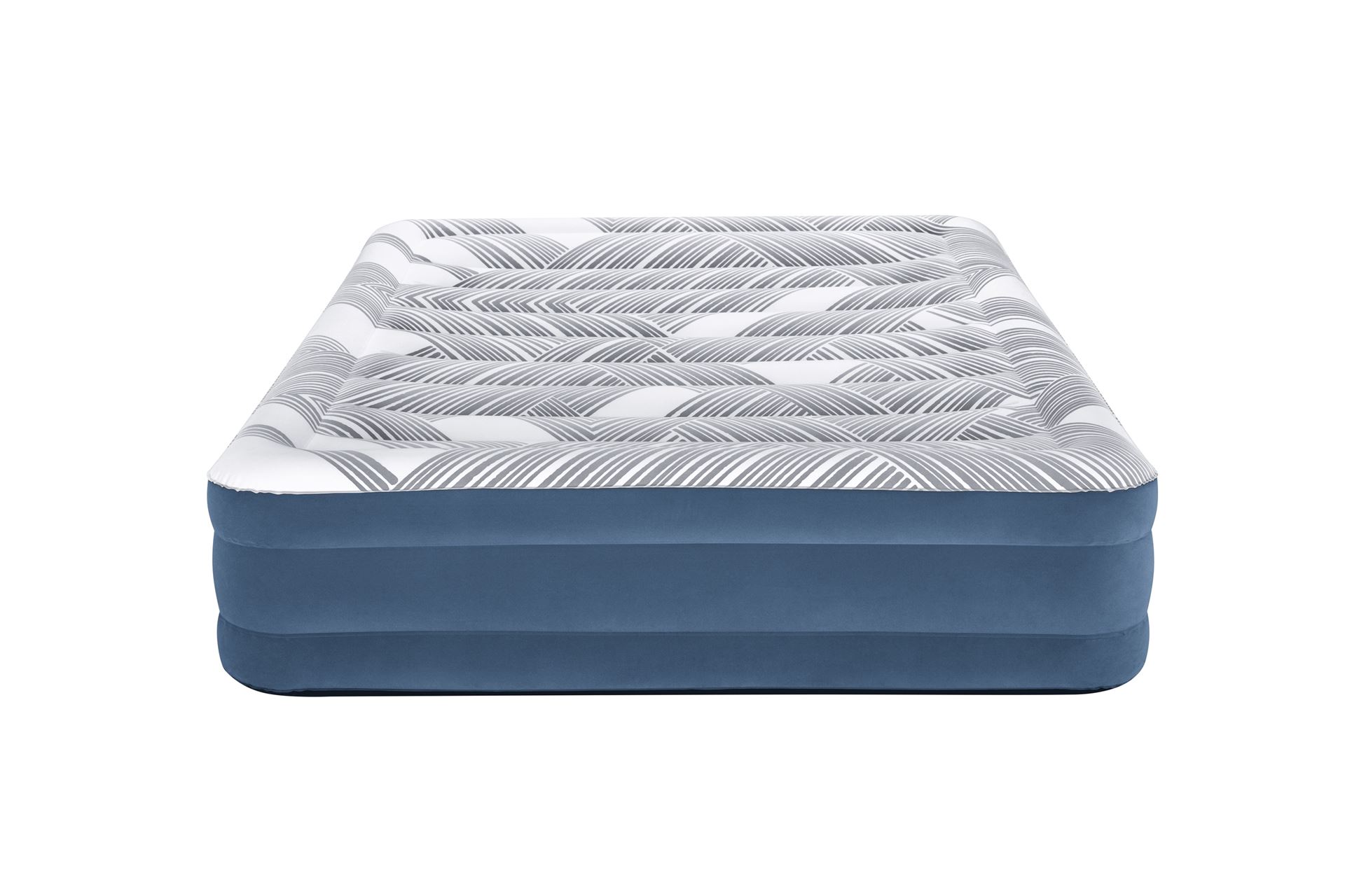 Bestway matelas à air 'Tritech Queen' - 203x152x36 cm - avec côté, pompe intégrée Bestway-2-03m-x-1-52m-x-36cm-Tritech-Fashion-Flock-Air-Mattress-Queen-Built-in-AC-Pump
