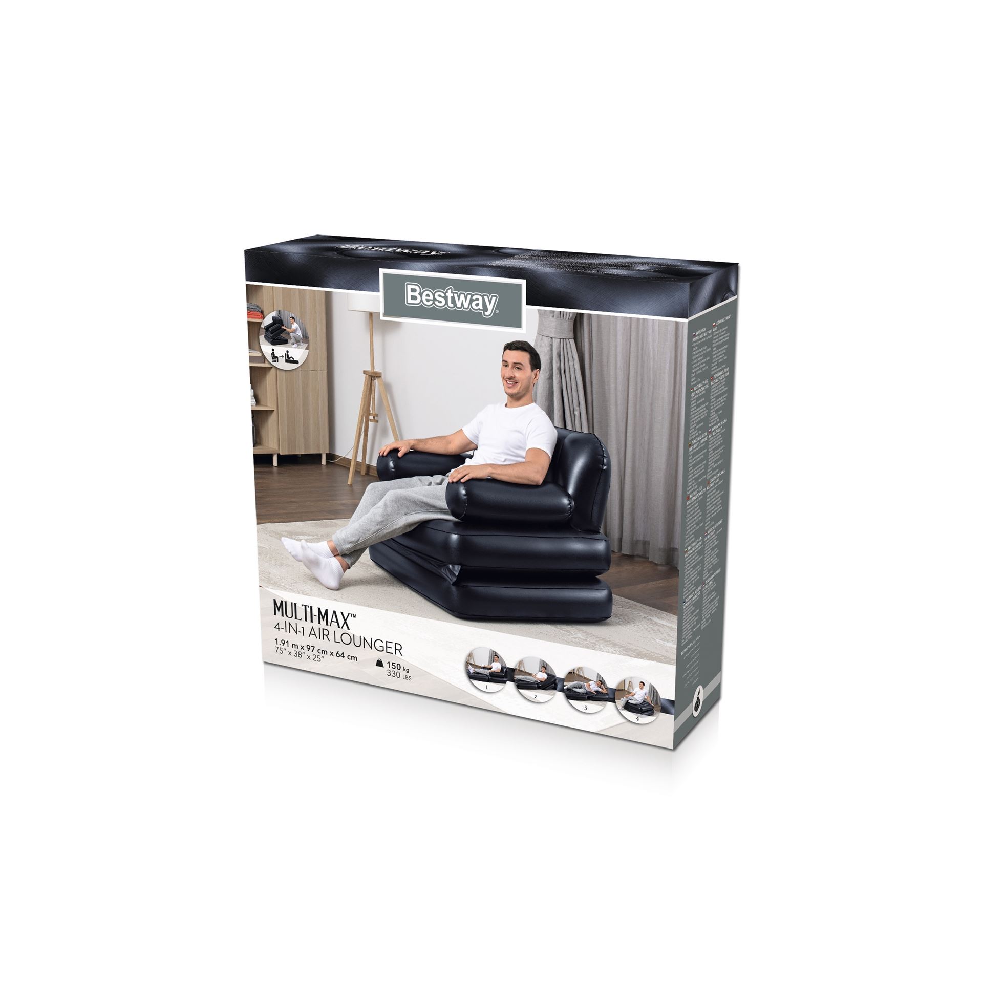 Chaise gonflable 5 en 1 Bestway - 191x97x64 cm Bestway-1-91m-x-97cm-x-64cm-Multi-Max-4-in-1-Air-Lounger