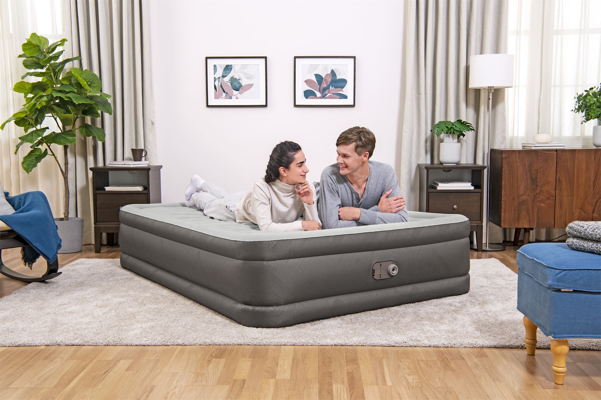 Bestway-2-03m-x-1-52m-x-46cm-Fortech-Air-Mattress-Queen-Built-in-AC-pump