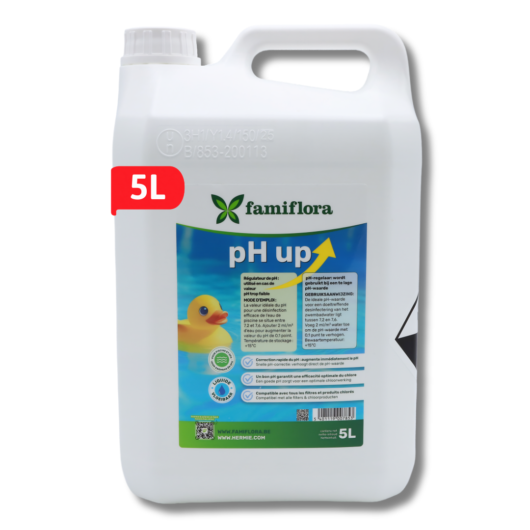 Famiflora pH up liquid 5L - raises the pH level of your pool or spa!