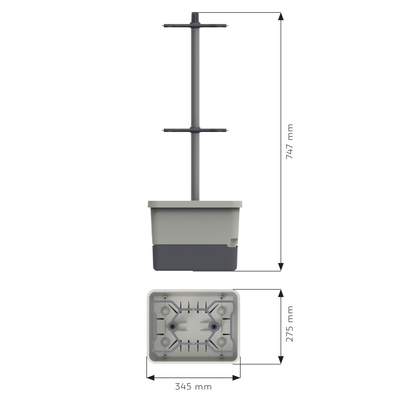 Gusta Garden CHARLY CHILI - Solution de culture pour piments avec réservoir d'eau intégré et support grimpant robuste (gris clair)