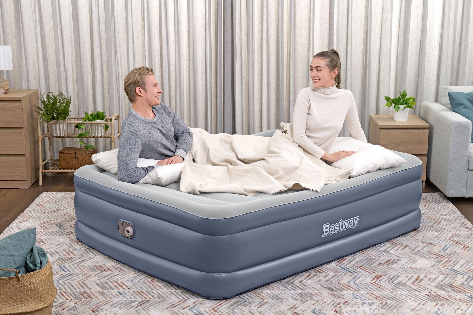 Bestway-2-03m-x-1-52m-x-51cm-Tritech-Air-Mattress-Queen-Built-in-AC-Pump