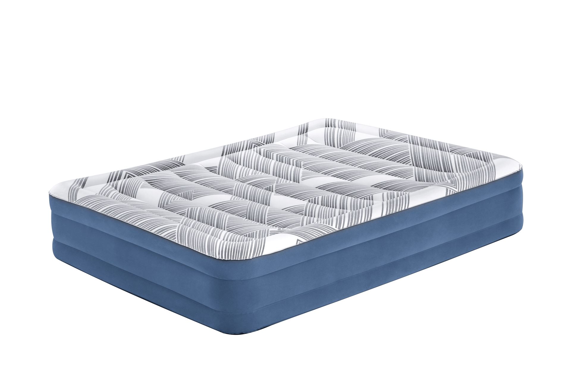 Bestway matelas à air 'Tritech Queen' - 203x152x36 cm - avec côté, pompe intégrée Bestway-2-03m-x-1-52m-x-36cm-Tritech-Fashion-Flock-Air-Mattress-Queen-Built-in-AC-Pump