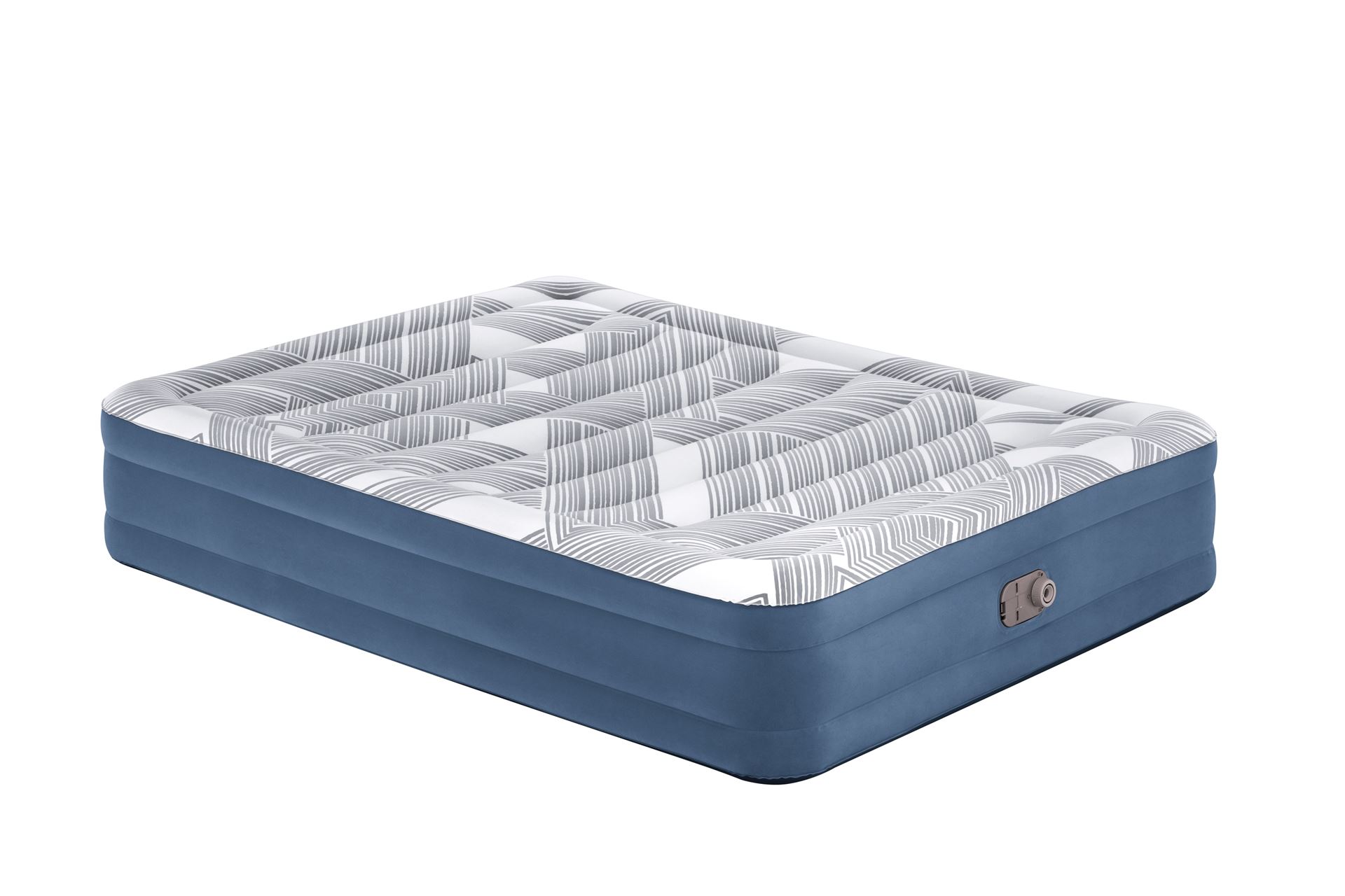 Bestway matelas à air 'Tritech Queen' - 203x152x36 cm - avec côté, pompe intégrée Bestway-2-03m-x-1-52m-x-36cm-Tritech-Fashion-Flock-Air-Mattress-Queen-Built-in-AC-Pump